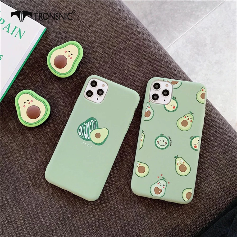 Avocado Phone Case for iPhone 12 11 Pro Max XR Xs MAX Soft Summer Fruit Foldable Stand TPU Case for iPhone 6s 7 8 Plus Cover Hot