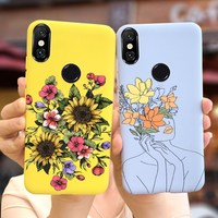 For Xiaomi Mi 8 Pro Case Mi8 Lite Soft Silicone Stylish Flowers Back Cover Phone Case For Xiaomi Mi 8 Lite Mi8 Pro Fundas Bumper