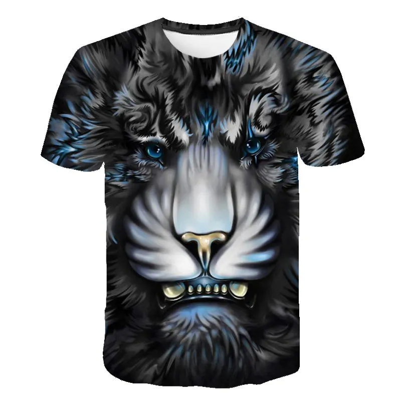 2021 Male Fashion T-shirt Male Newest 6XL Wolf 3D Print Animal Cool Funny T-Shirt Men Short Sleeve Summer Tops Oversized Tshirt