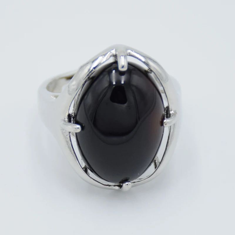 Anillos de dedo ovalados para mujer y niña, piedra Natural, cabujón, ajuste de garra, Ojo de Tigre, Ópalo, Unakite, Cuarzo Rosa, lapislázuli, anillo de boda ajustable