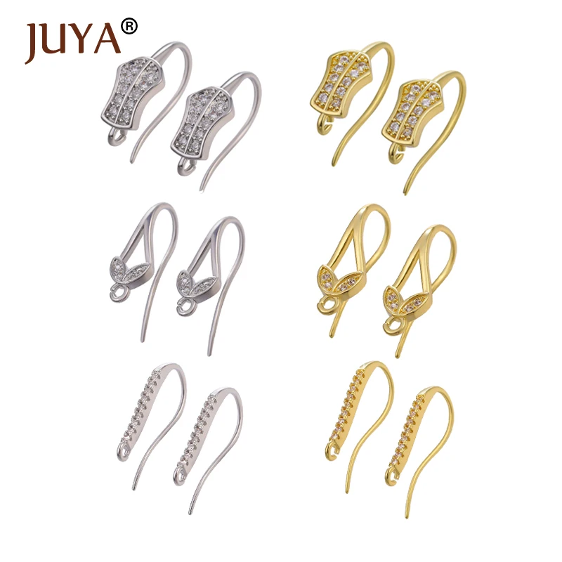 

JUYA 2pairs DIY Earrings Copper Hooks For Jewerly Making Findings Woman Earrings Handmade Accessories