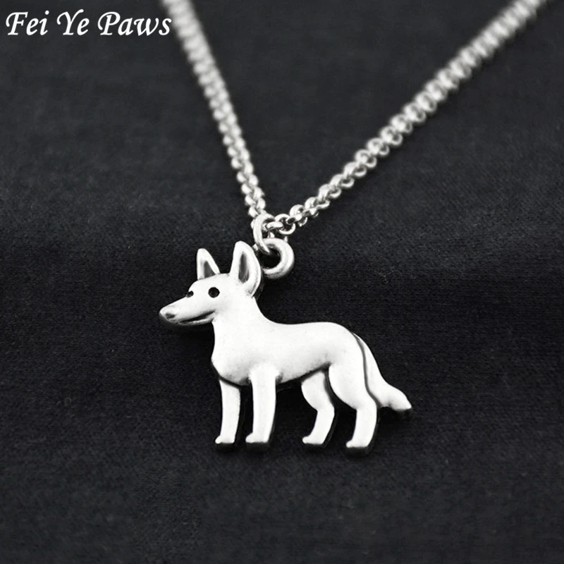 Retro Silver Color Boho Blue Heeler&Australian Cattle Dog Pendant Long Chain Necklace Women Male Jewelery Chocker Jewlery Bijoux