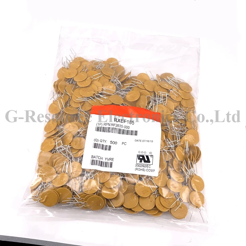 (20 pces) fusível reinicializável rxef185 pptc 72 v 60 v 1.85a 1850ma xf186