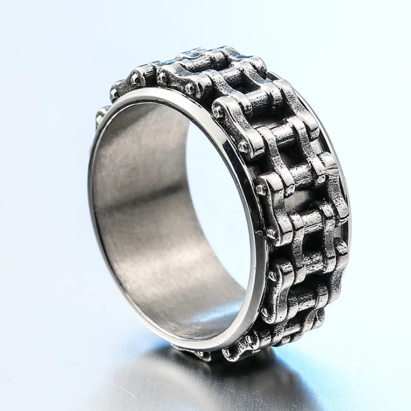 Fashion Creative Mechanical Chain Ring Men\\\\\'s Hip Hop Rock Party Ring