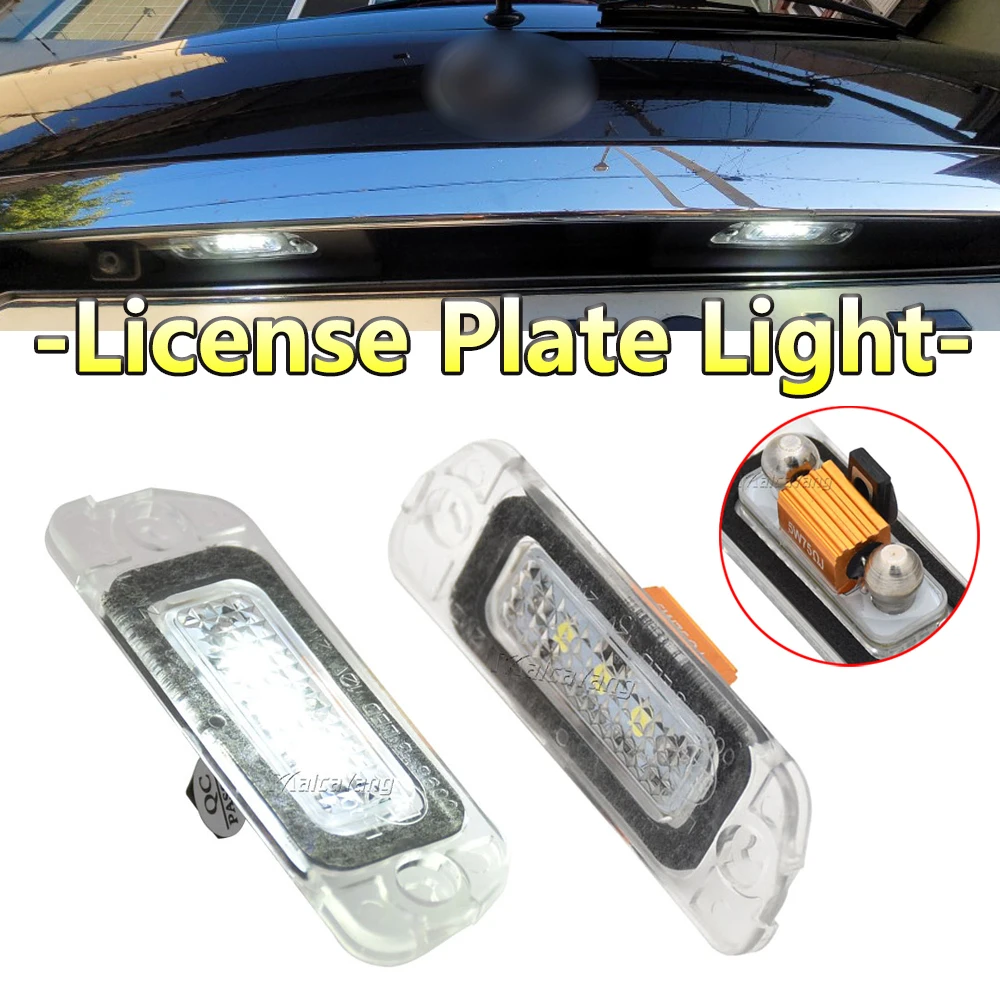 Car LED License Number Plate Light No Error For Mercedes Benz W163 W164 X164 W251 V251 ML 280 320 420 GL 350 500 550 AMG