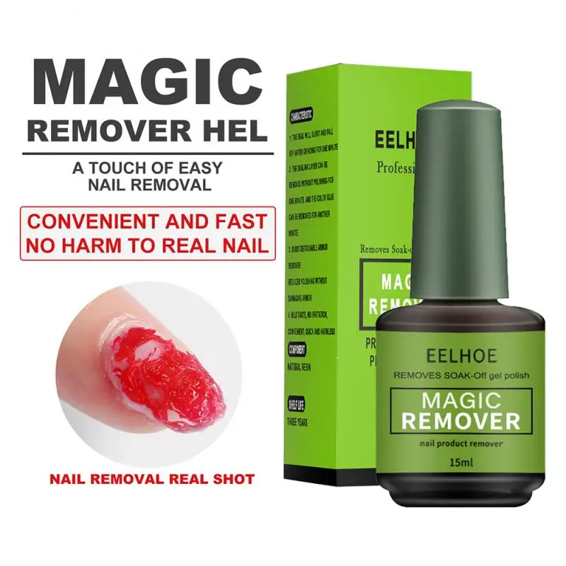 15ML Nail Polish Remover Burst Gel Nail Polish Magic Remover For Manicure Professional Remove Soak-Off Gel Polish IN 3/5 Minutes