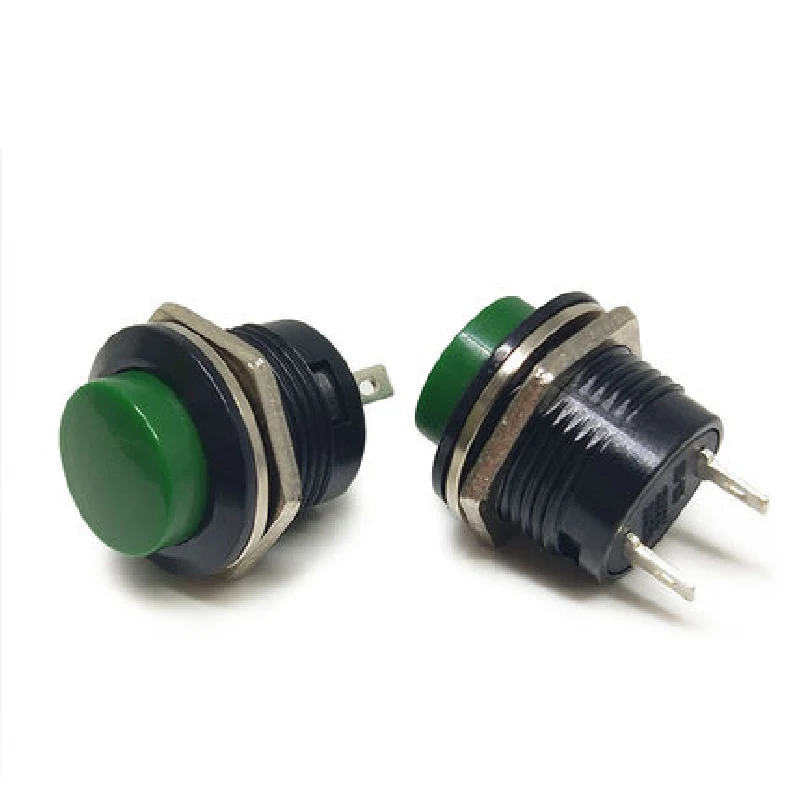 5 pces R13-507 16mm botão momentâneo interruptor de botão fora-on reset interruptores de travamento não botão redondo vermelho preto verde