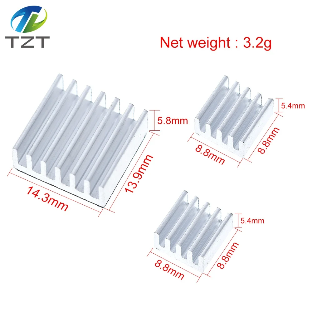 1 SET = 3 STÜCK Klebstoff Raspberry Pi Kühlkörper Kühler Reinem Aluminium Kühlkörper Set Kit Kühler Für Kühlung Raspberry Pi 2 B – Detail 1