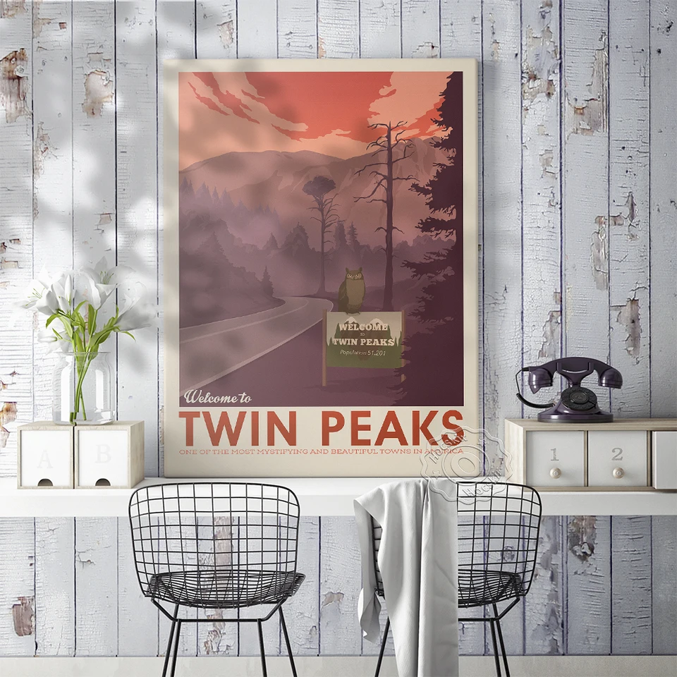 Twin Peaks TV Series Show Vintage Poster, American Teleplay David