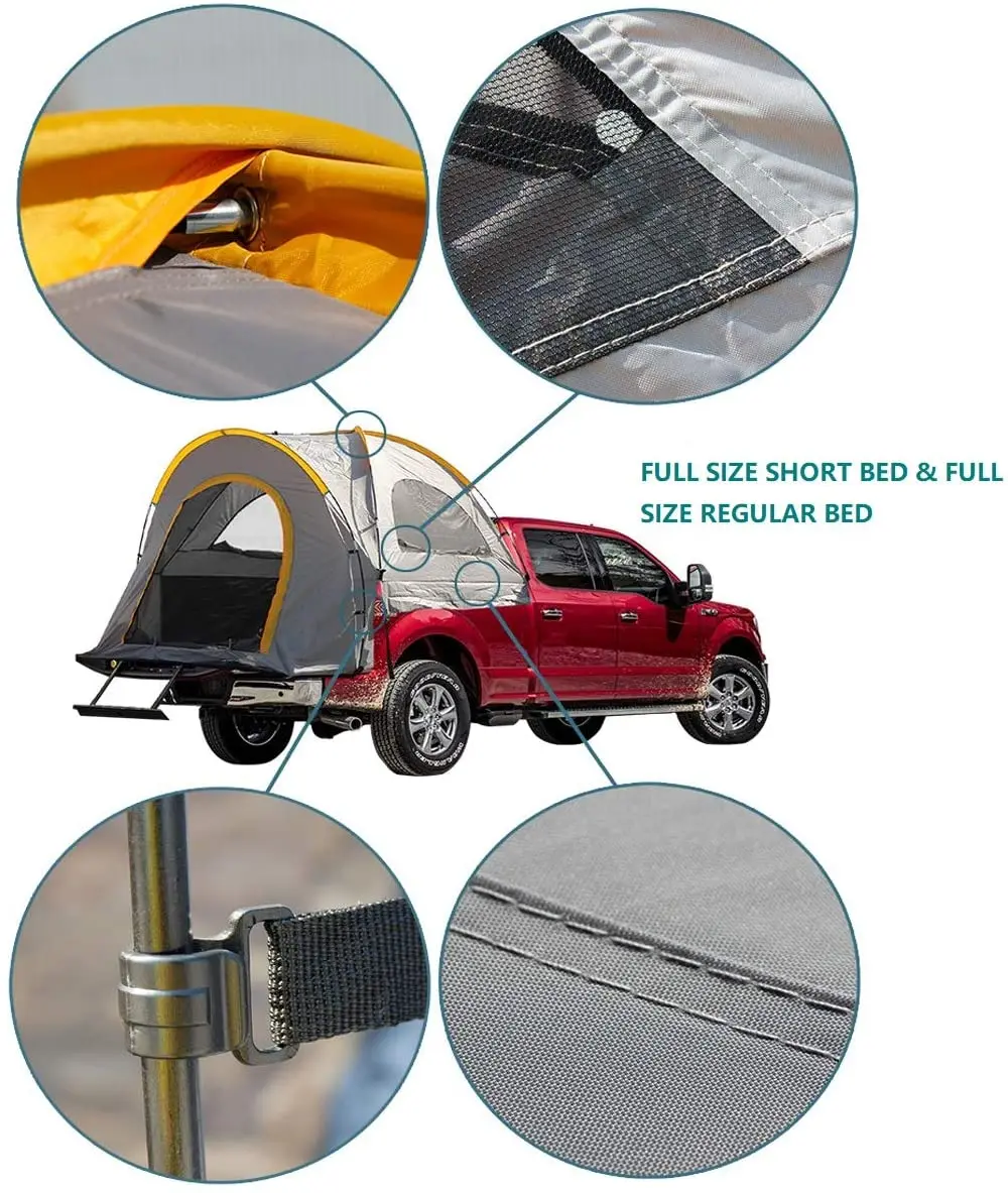 Imagem -03 - Wolface ao ar Livre Pickup Truck Tenda Auto-condução Acampamento Portátil Fácil de Definir Cauda do Carro Impermeável Caminhadas Viagens Caminhão Cama Tendas