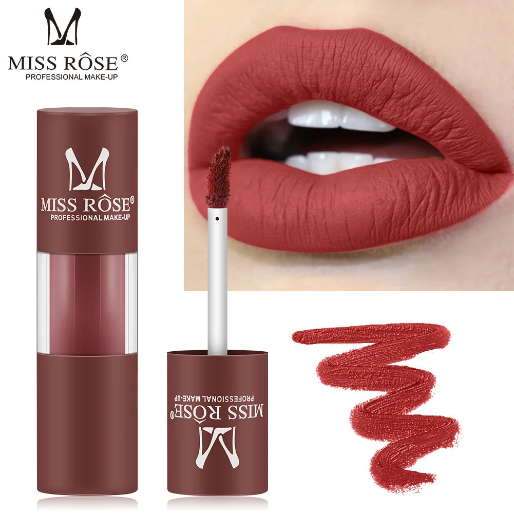 Fog Surface Matte Lipstick Pumpkin Color Brick Lip Glaze Waterproof Long-lasting Lip Gloss Makeup Cosmetic Gift for Women