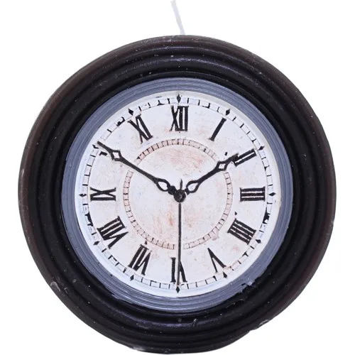 Euro Flora Decorative Clock Candle 3 X10,5 Cm