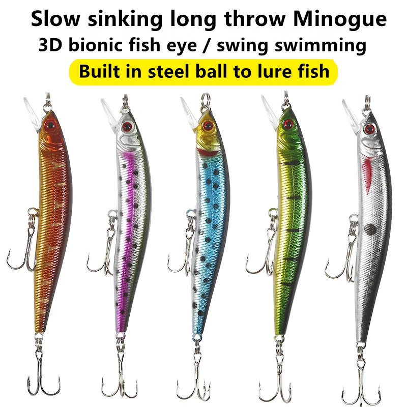 1 Pcs Luya Baits Plastic Hard Baits Mino 9.7cm/8.6g Bionic Fishing Gear Baits False Baits Floating Baits