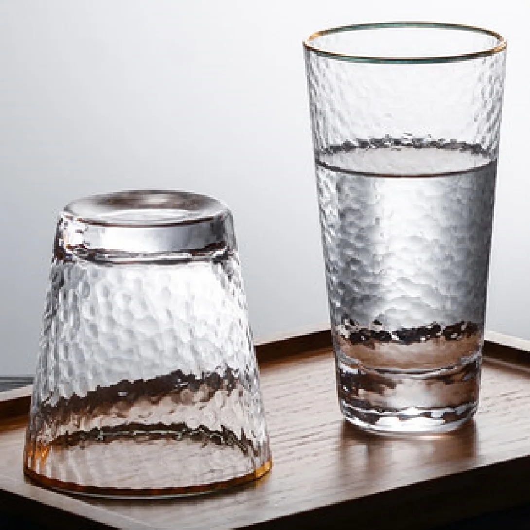 

Phnom Penh Transparent Glass Cup Set, Heat-Resistant, Hammer Pattern Water Cup, Household Fruit Juice Milk Tea Cup