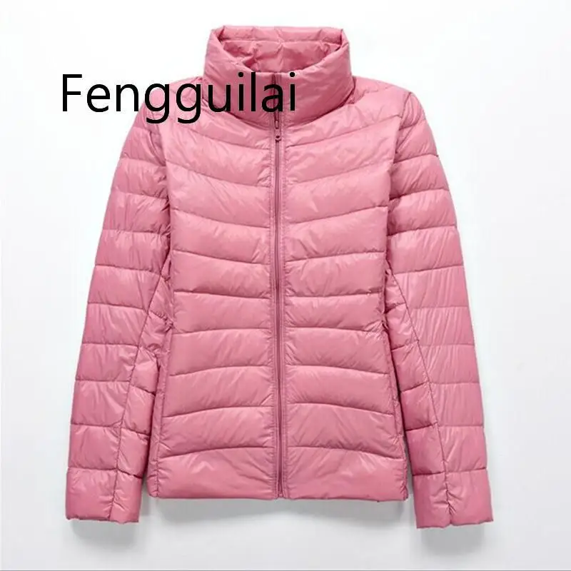 2020 Brand 90%white Duck Down Ultra Light Jackets Women Autumn Winter Down Jacket Coat Female Zip Pocket Down Jacket Parkas