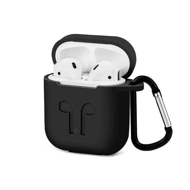 Custodia morbida in Silicone Anti-smarrimento per AirPods 1 2 custodie per auricolari con copertura a gancio borse per scatola di ricarica compatibili con Bluetooth Wireless