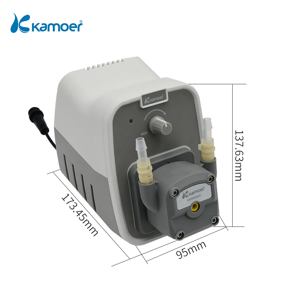 Imagem -04 - Bomba Peristáltica do Fluxo Alto de Kamoer Bomba de Dosagem Líquida para o Laboratório Kcp600 24v Tubo Ajustável de Bpt 6.4x9.6 mm 250 a 600ml Pelo Minuto