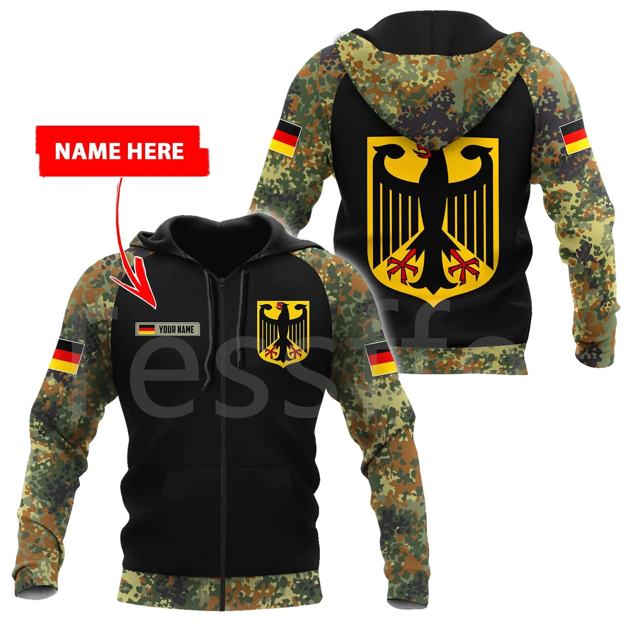 Tessffel Germany Deutschland Country Flag Colorful Harajuku NewFashion Tracksuit 3DPrint Streetwear Casual Hoodies Men/Women X6