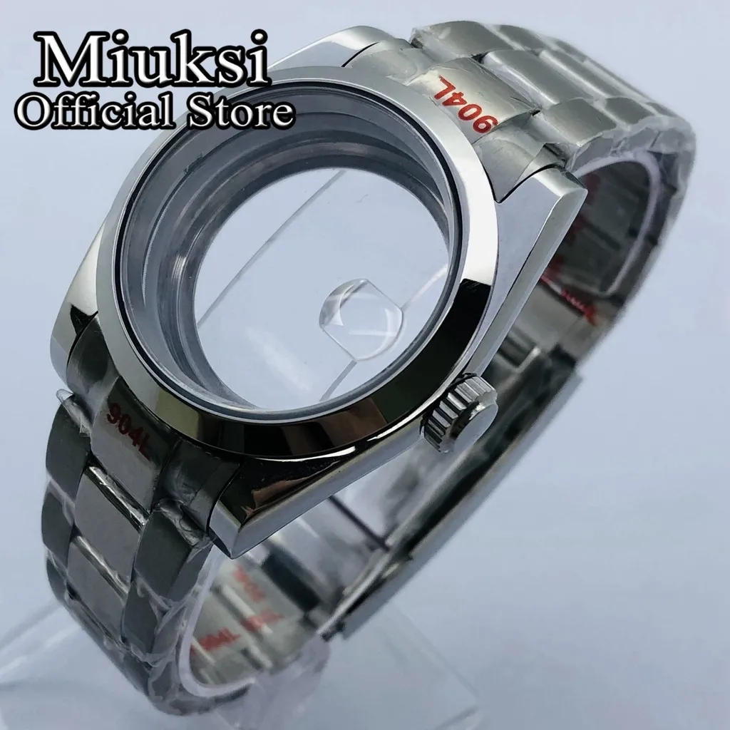 Miuksi 36mm/40mm silver case sapphire glass date fit NH35 NH36 NH34 ETA2824 2836 Mingzhu DG2813 3804 Miyota8205 8215 movement