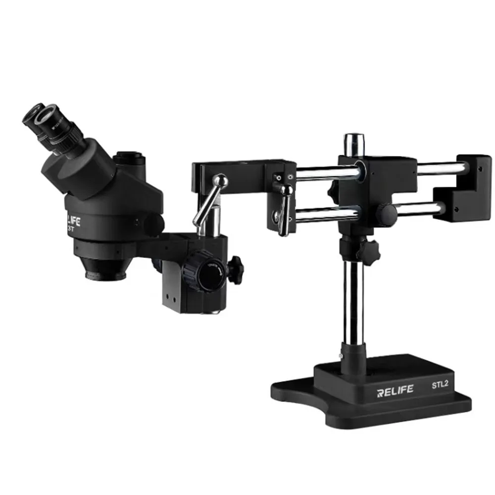 

RELIFE RL-M3T-STL2 Trinocular Microscope With Bracket 0.7-4.5X Continuous Zoom For Mobile Phone PCB Repair Electronic Device