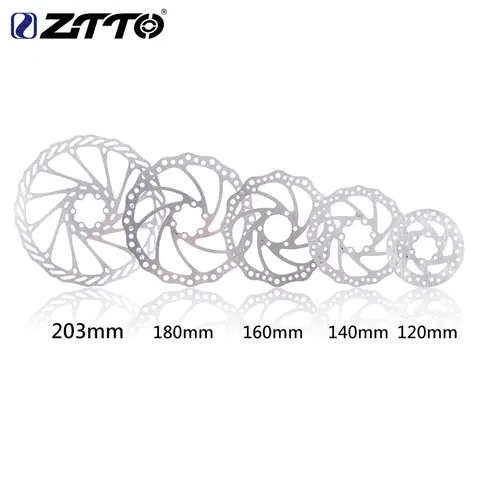 ZTTO 120mm/140mm/160mm/180mm/203mm 6 pulgadas disco de Rotor de bicicleta de acero inoxidable para piezas de freno de bicicleta de montaña y carretera