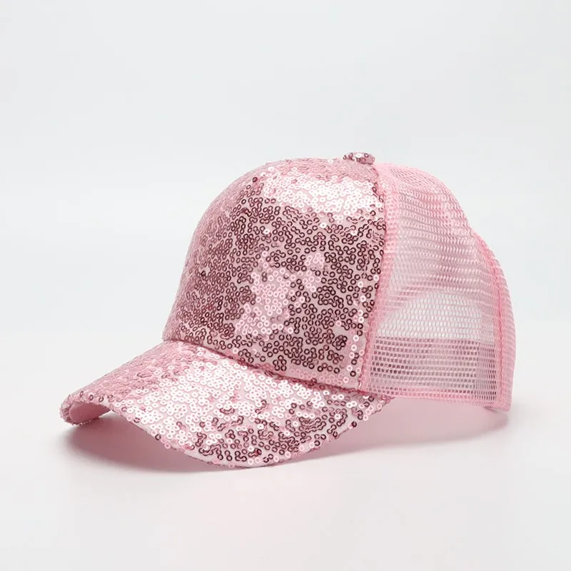 Deepom Mesh Cap Für Kinder Mädchen Jungen Baseball Kappe Eltern Kind Outdoor Sport Caps Shiny Dance Zeigen Mode Einstellbar