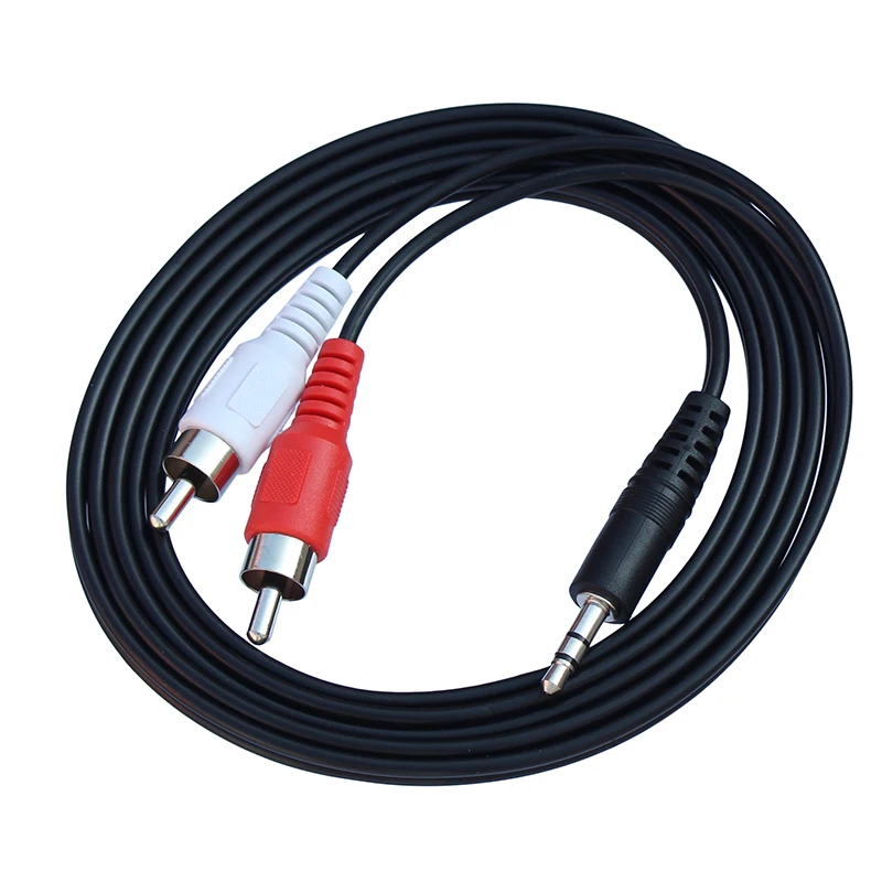 Cable de Audio estéreo HiFi macho a 2 RCA, 3,5mm, para teléfono móvil, portátil, TV, altavoces, caja de 0,2 m, 1,5 m, 3m, 5m