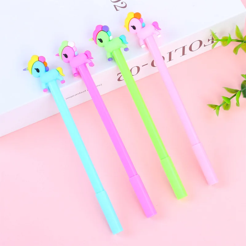 

50PCS Creative Unicorn Cute Little Cartoon Neutral Pen 0.5mm Student Gel Pen Kawaii School Supplies Stationery