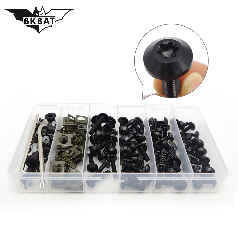 A set of universal motorcycle fairing spring screw bolt nut kit fastener clip modified motor For honda transalp 650