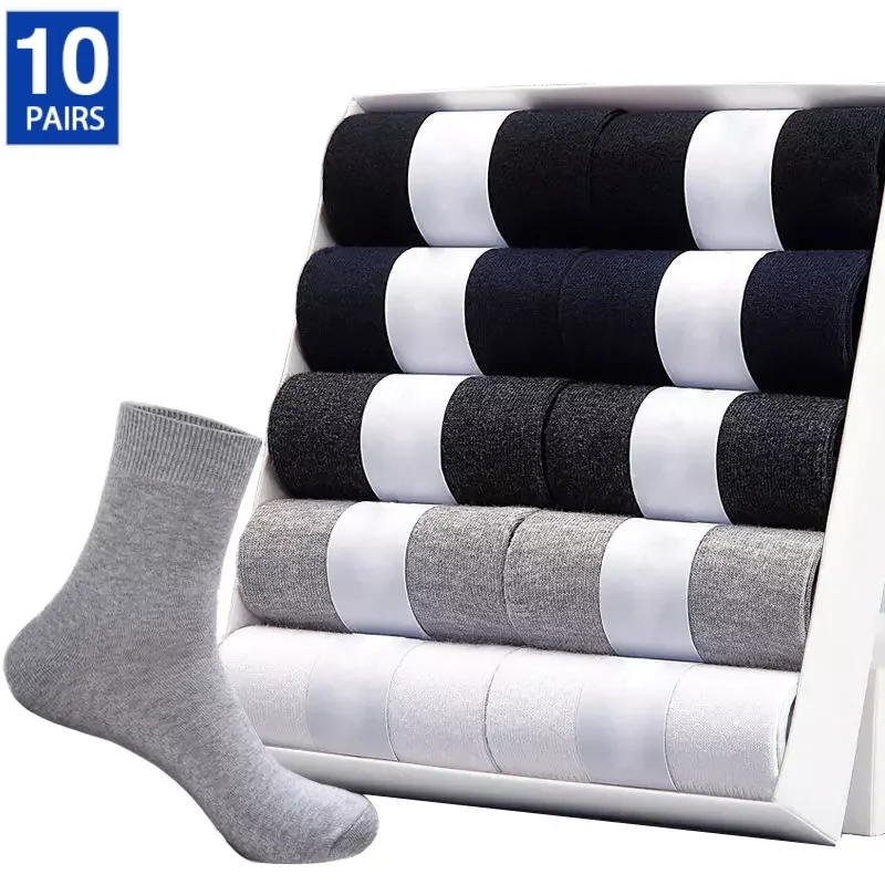 

New Style Men's Cotton Socks Black Business Men Socks Leisure Dress Socks Male 100 Cotton Socks Long Warm Socks For gifts Sock