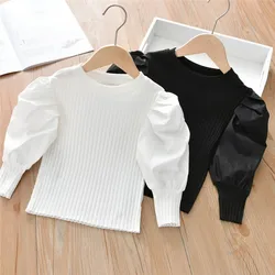 Blusa de manga larga para niñas, camisa de moda para niños, Tops blancos, ropa para bebés, niños pequeños, adolescentes, escuela, Princesa, A383