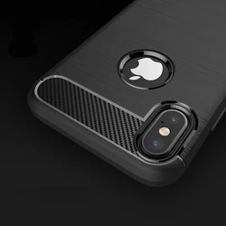 Rubber Carbon Fiber Case For iPhone X XR XS MAX Ultra Thin Silicone Cover Coque