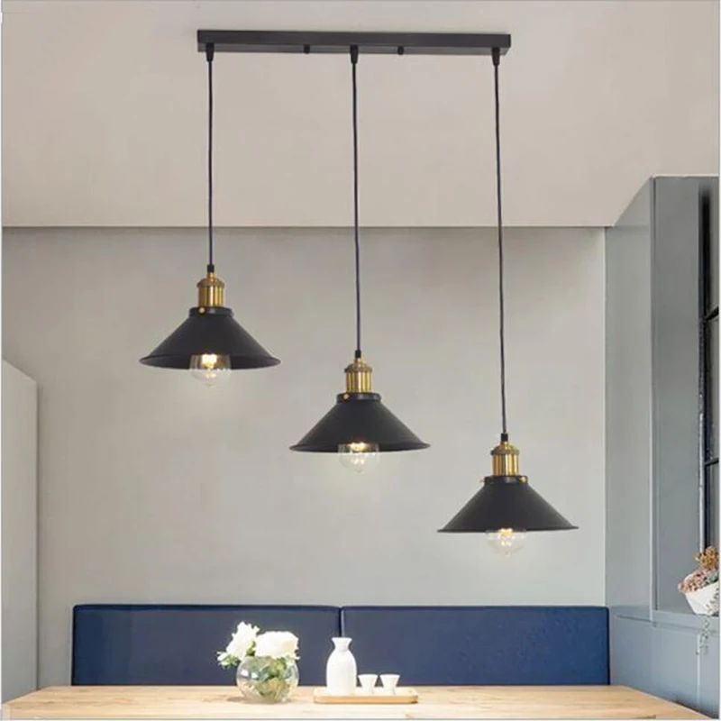 X  LED Chandeliers With E27 Bulbs Nordic Light For Bar Counter Cafe Restaurant Retro Iron Lampshade Simple Fixture Lighting