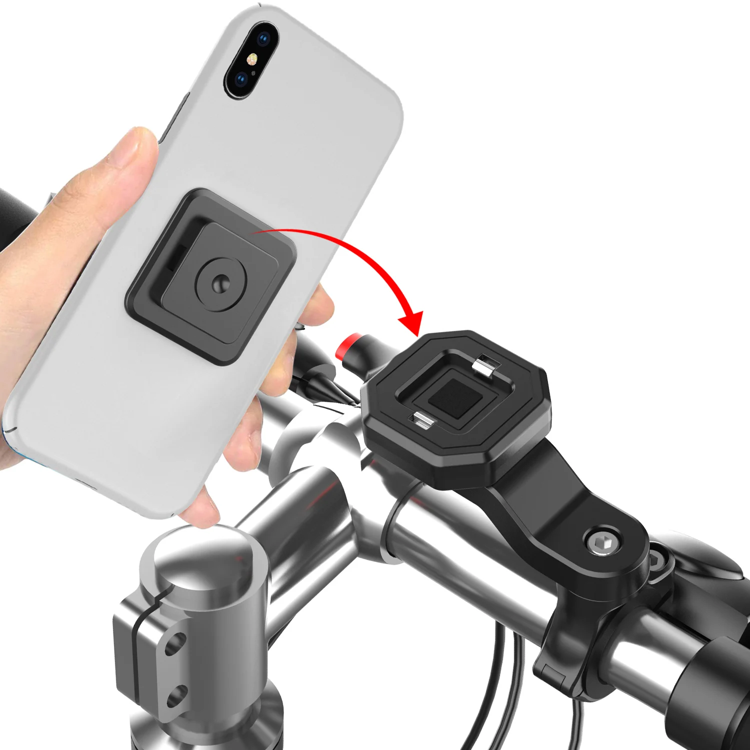 iBudim Quick Lock Bicycle Phone Holder Mobile Phone Stand for Motorcycle MTB Scooter Bike Handlebar Stand Mount Cycling Bracket