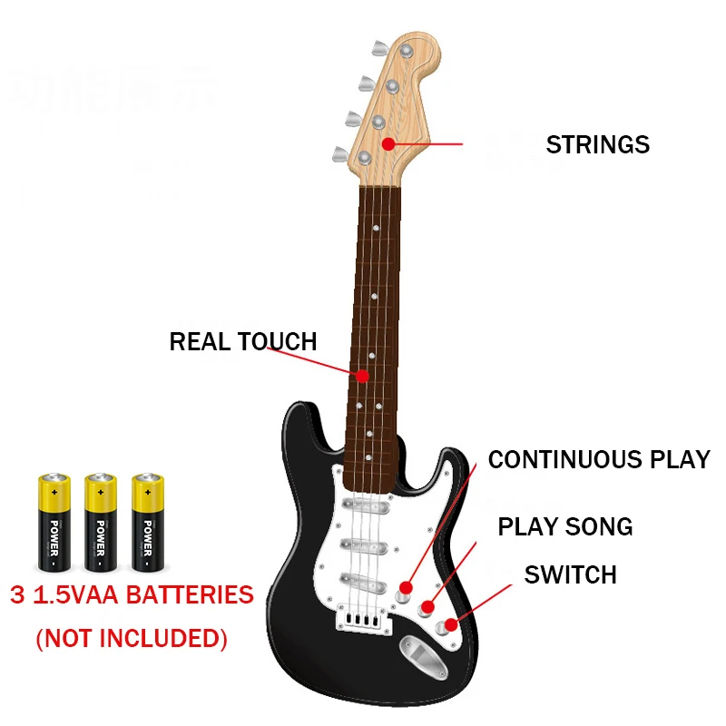 Multifunctional Electronic Guitar Bass Can Play Guitar Musical Toys Children\'S Simulation Musical Instruments Birthday Gift