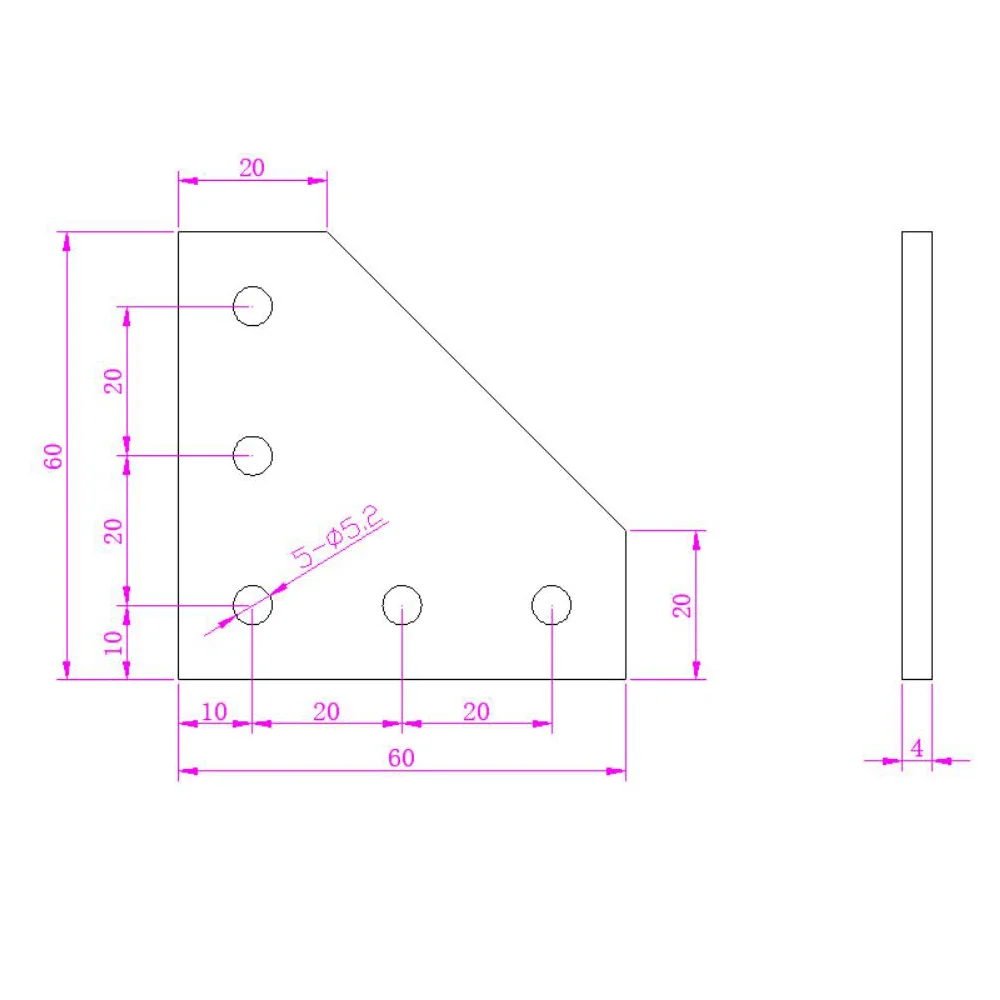 12 قطعة/المجموعة أسود L شكل قوس الزاوية لوحة مع مسامير + T-المكسرات ، 5 حفرة 90 درجة لوحة مشتركة لملف الألومنيوم سلسلة 2020 #4