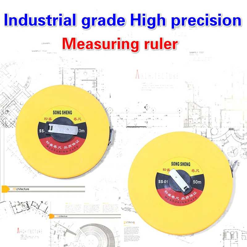High Precision wysuwana linijka taśma miernicza narzędzie pomiarowe dla inżyniera Carpenter rozmiar włókna 1.5/10/15/20/30m narzędzia do obróbki drewna