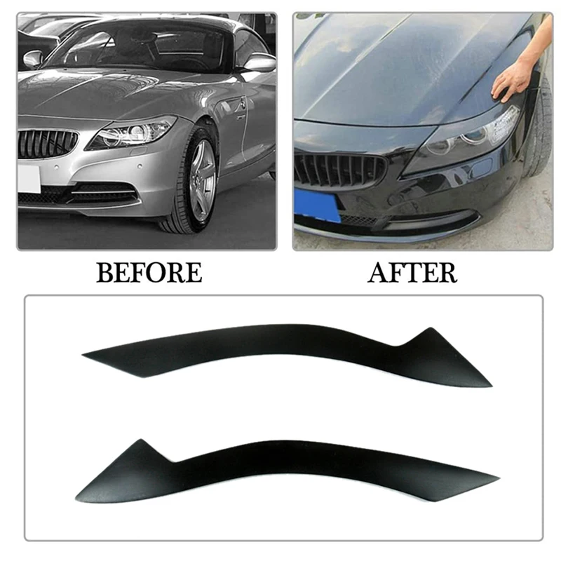 

Car Front Headlight Lamp Eyebrows Eyelids Moulding Cover Trims Eyebrow Headlights Stickers For BMW Z4 E89 2009 2010 2011 2012