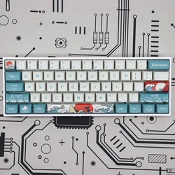Coral Sea Keycaps PBT Keycap XDA Profile Sublimatiap Keycap Compatible with GH60 GK61/64/84/104