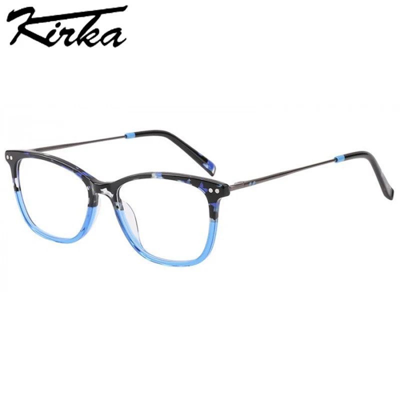 

Kirka Woman Glasses Frames Square Female Reading Lady Eyeglasses Frame Blue Tortoise Women Glasses Eyewear Goggles WD4088