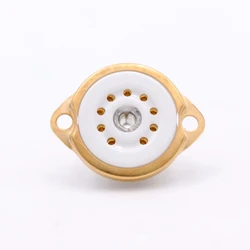 10 PCS Chassis Mount 9pin Ceramic Vacuum Tube Socket Base FOR 12AX7 EF86 6922 EL84 6DJ8 12AU7 12AT7 Hifi Audio Guitar Tube AMP