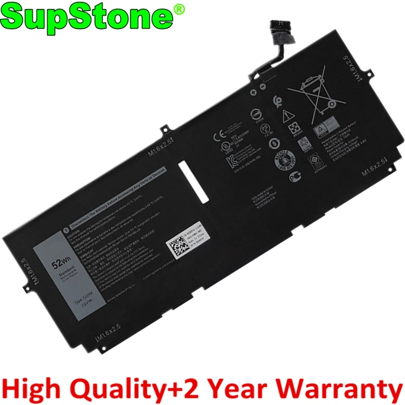 Supstone Novo 722kk 2xxfw 13 Wn0n0 Bateria do Portátil para Dell Xps 9310 9300 Fp86v P117g001 P117g002