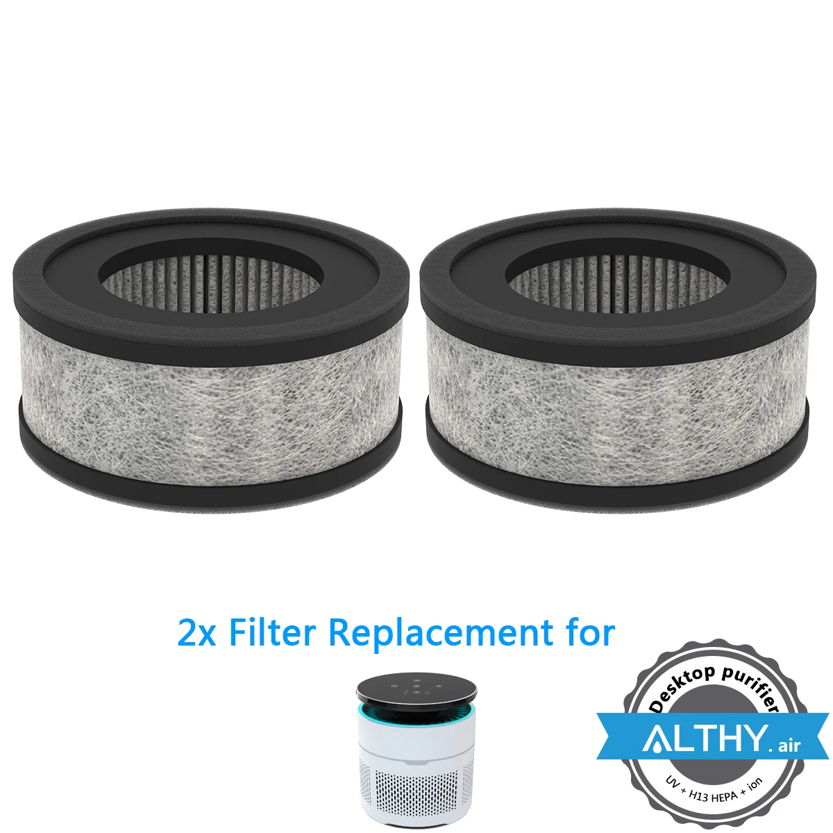 2X Filter replacement For ALTHY A10 Air Purifier remove Allergies Pet Hair Smoke PM2.5 Pollen bacterial home