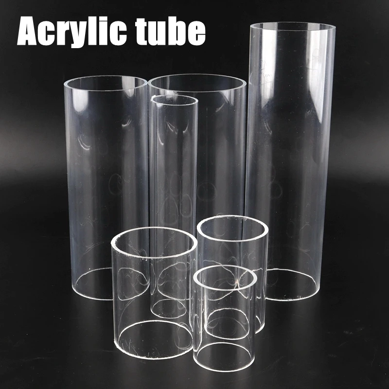 2pcs 25CM O.D16-90mm High Transparent Plexiglass Tube Aquarium Fish Tank Clear Glass Pipe Industry Transparent Acrylic Pipe