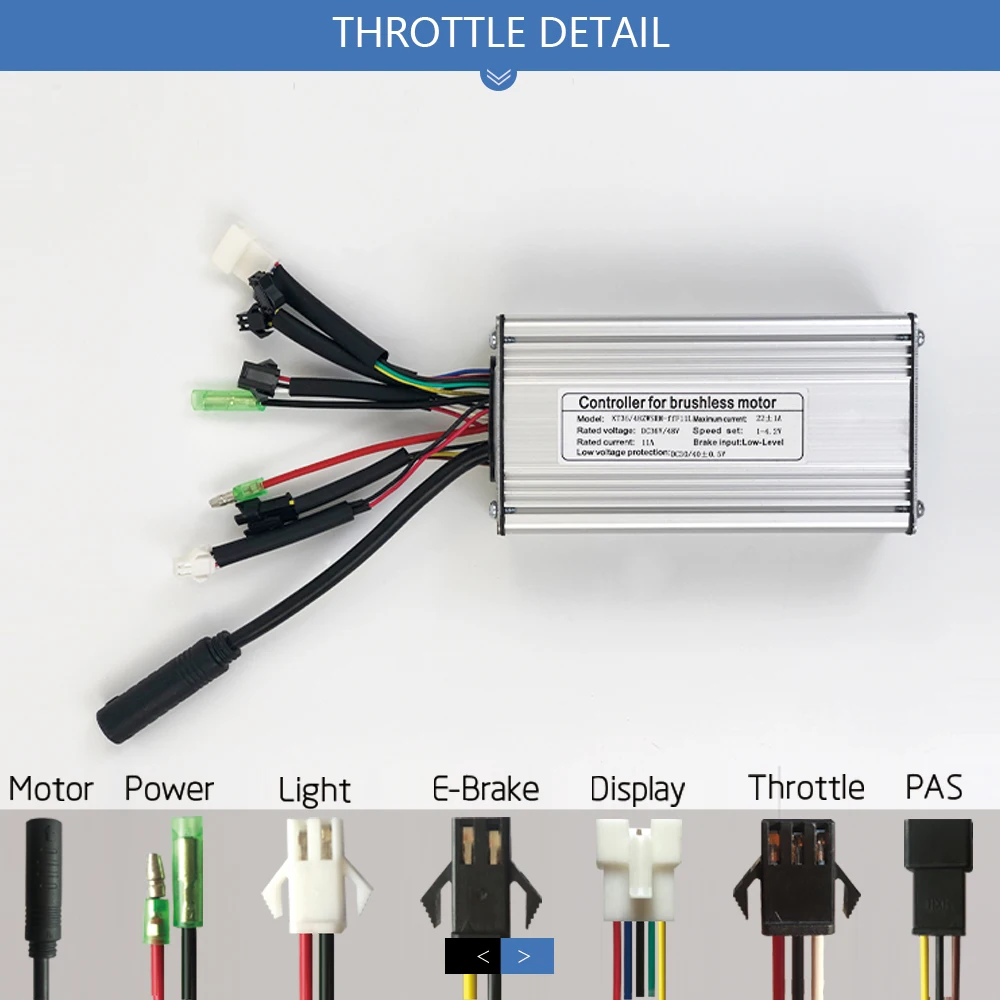 Ebike Controller 22A 9 Mosfets 36V 48V 500W KT LCD LED Display With Lamp Wire Accessories For Electric Bicycle Conversion Kit