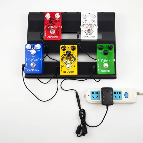 Imagen 2 del producto Pedal de efecto de guitarra eléctrica de 5 vías, accesorios de fuente de alimentación, adaptador de Cables, Cable de cadena de Margarita 9V DC 1A US EU UK JP AU Plug Pod