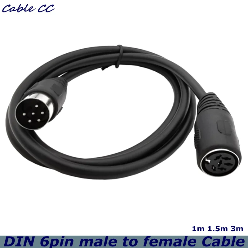 1m 3m High Quality DIN 6pin Male to Female Audio and Video Cable S-Terminal Midi 6pin for Audio Microphone Guitar Cable