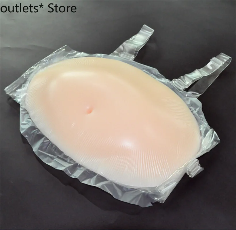 4-5 Month 1500g Realistic Soft 100% Silicone Belly Artificial Tummy Fake Belly Baby Tummy Silicone Beer Belly Fake Pregnancy Fat