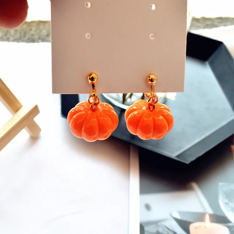 Punk Goth Statement Earrings Trendy Fashion Jewelry 90s Y2k Gifts New Halloween Moon Pumpkin Plant Earrings for Women Acrylic