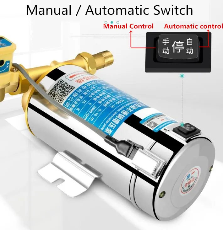 220V Druckerhöhungspumpe Haushalt Stummschaltung für Leitungswasserleitung/Heizung mit automatischem Durchflussschalter, Solarenergie-Warm- und Kaltwasserpumpe – Detail 5